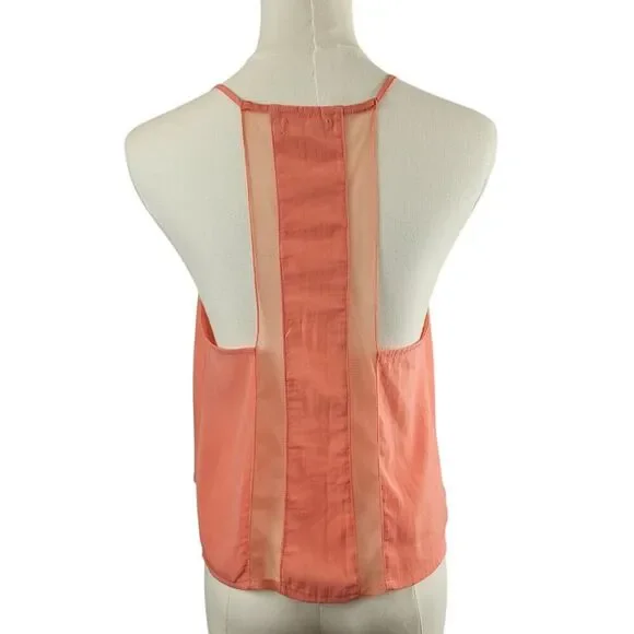 Intimately Free People X-Small Coral Pink Camisole Mesh Panel Racerback - Picture 3 of 12